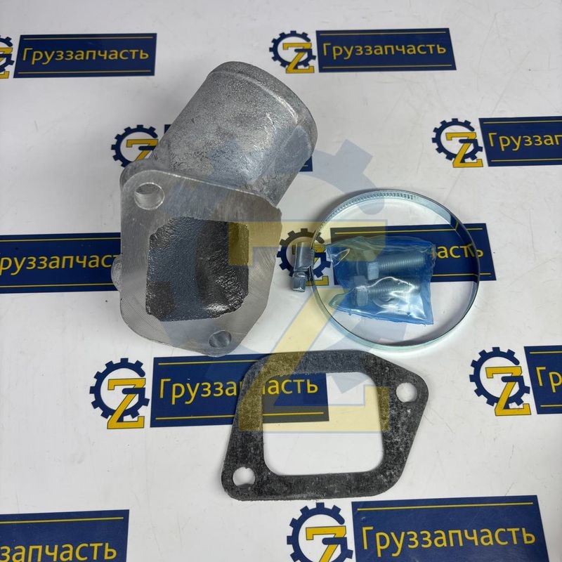 Патрубок помпы (в сборе с хомутом и прокладкой)