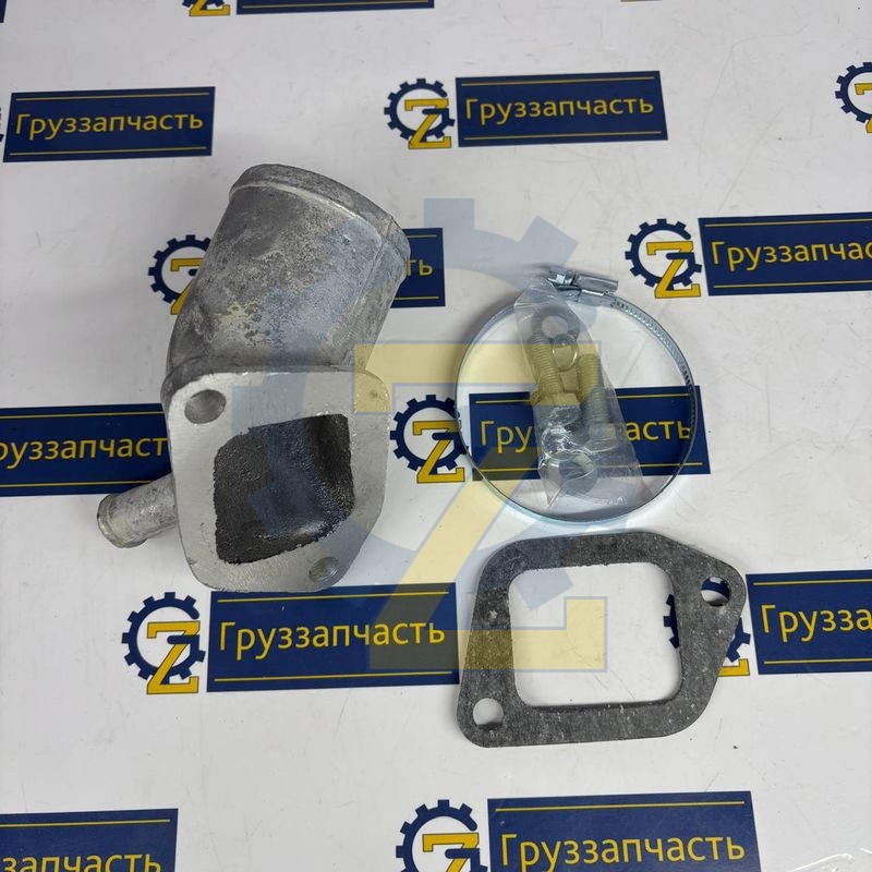 Патрубок помпы Евро (в сборе с хомутом и прокладкой)